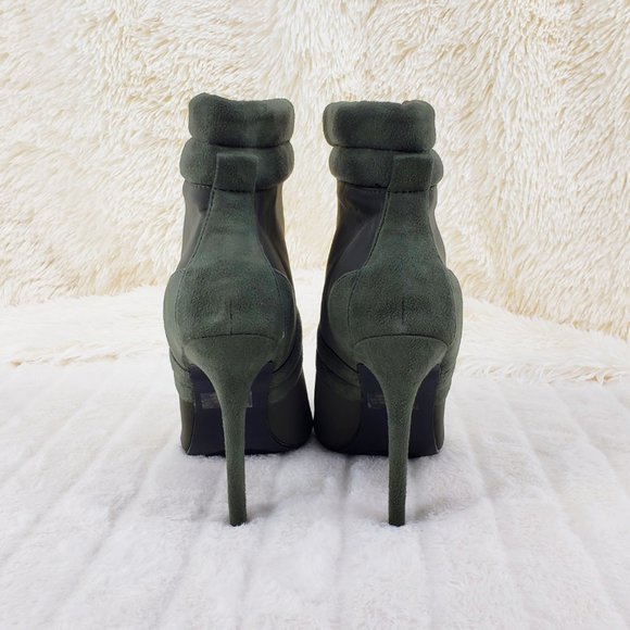 Front Zipper 4" High Heel Ankle Boots - Picture 7 of 11